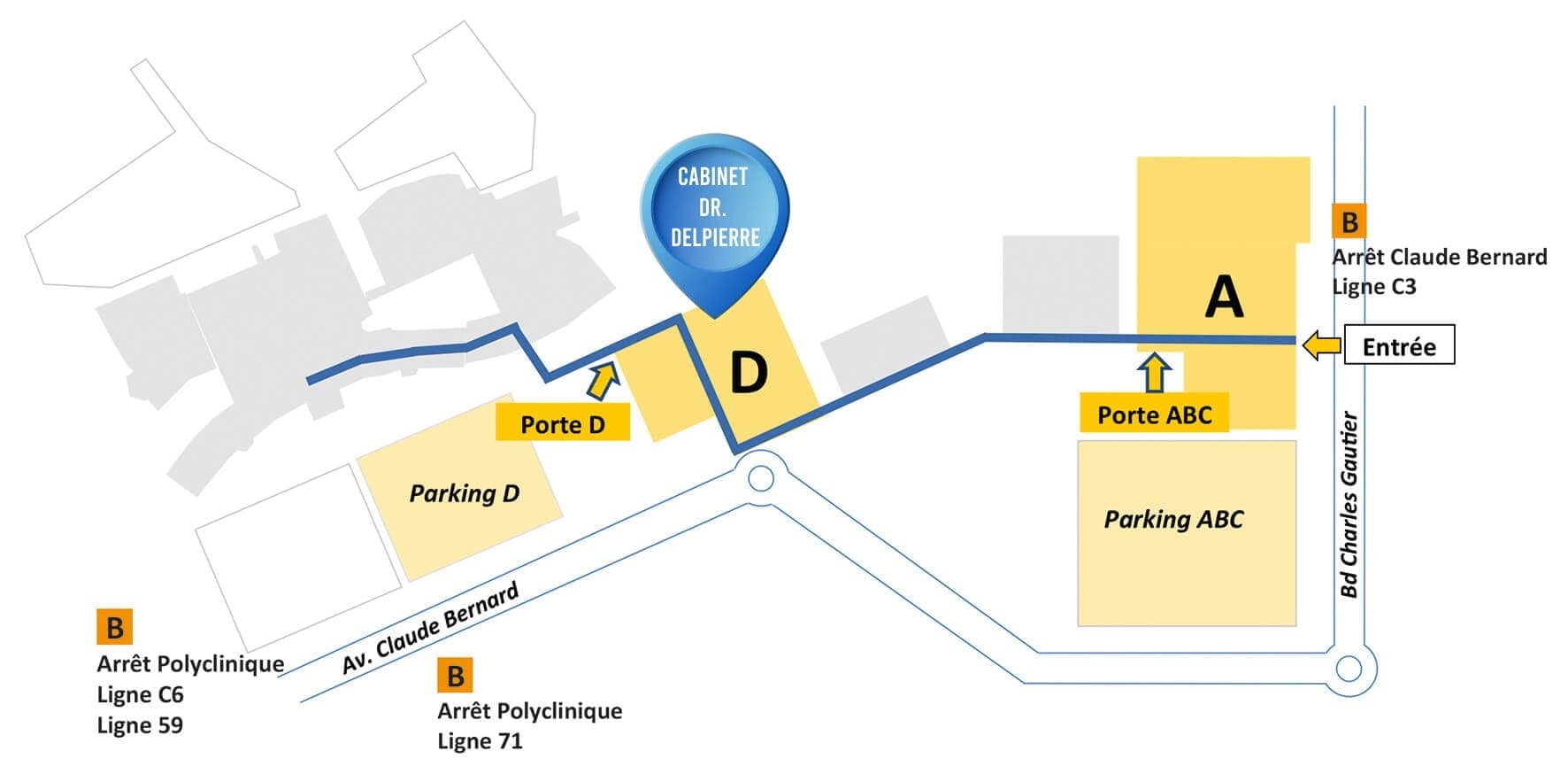 Extérieur de la clinique